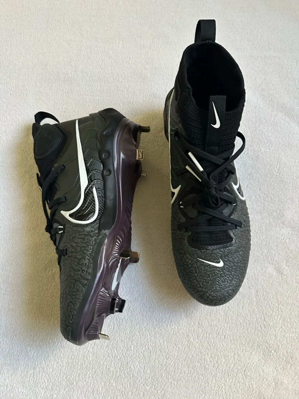 Nike Alpha Huarache NXT Men's Metal Baseball Cleats Black sz 8.5 DJ6517-010 - Picture 3 of 9